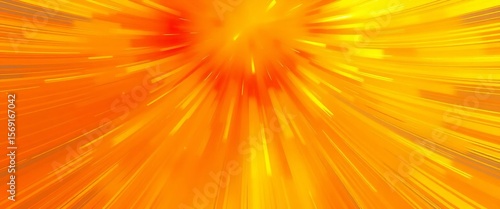 Vibrant yellow and orange sunburst explosion, summer energy,  glow,  sun