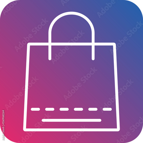 Shopping Bag Line Icon Style