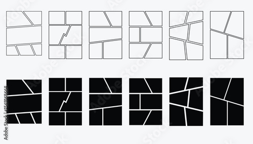 empty Manga or Comic panels background. Blank panel for manga, comic, poster,photo colleges