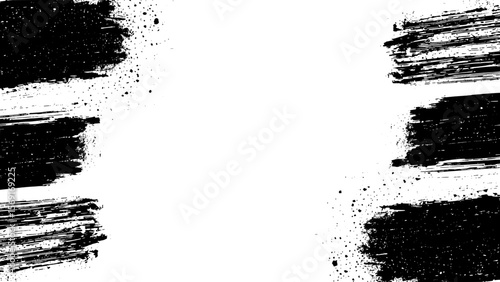 Abstract watercolor background, black stripes on transparent background