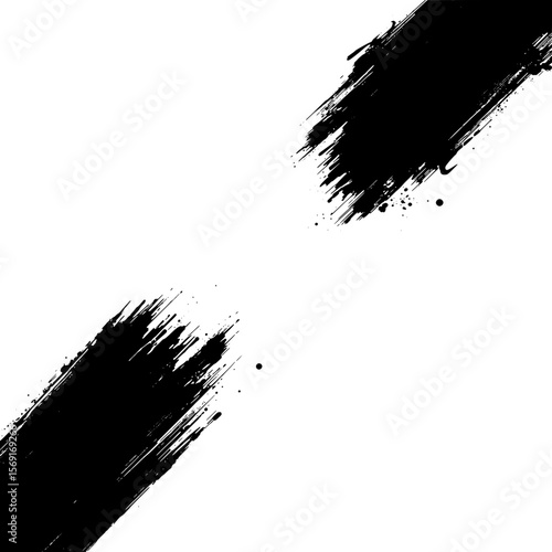 Abstract watercolor background, black stripes on transparent background