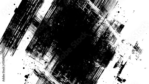 Abstract watercolor paint strokes on a transparent background