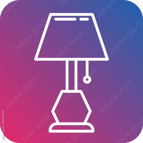 Table Lamp Line Icon Style