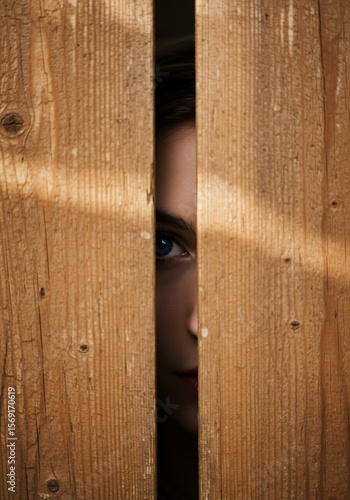 나무 사이로 살짝 비치는 눈빛 따스한 햇살 아래 숨겨진 시선