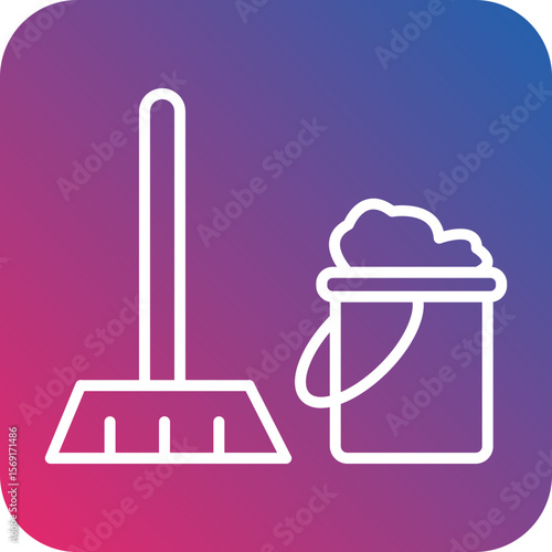 Cleaning Line Icon Style