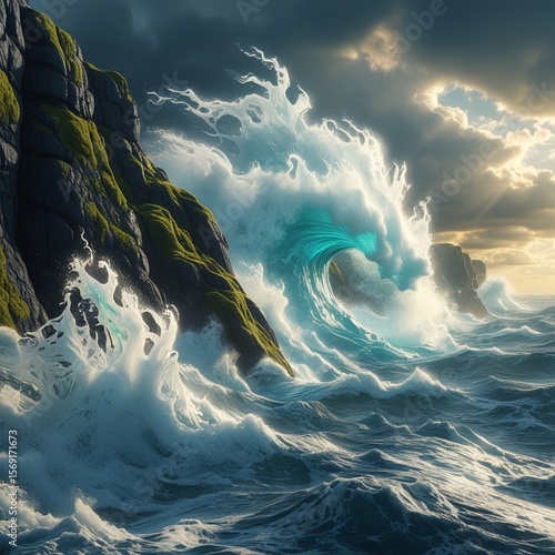 storm over the sea