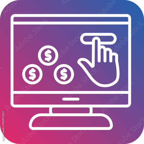 Pay Per Click Line Icon Style
