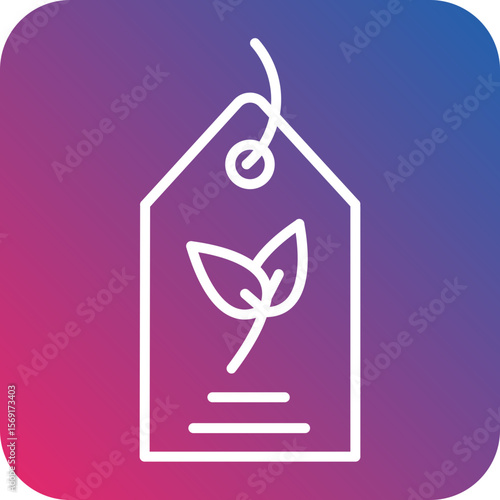 Eco Tag Line Icon Style