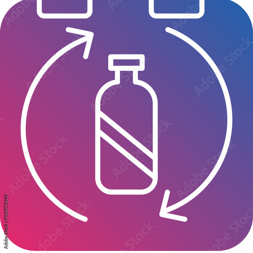 Plastic Recycle Line Icon Style