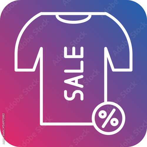 Shirt Sale Line Icon Style