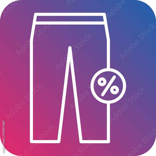 Pant Sale Line Icon Style