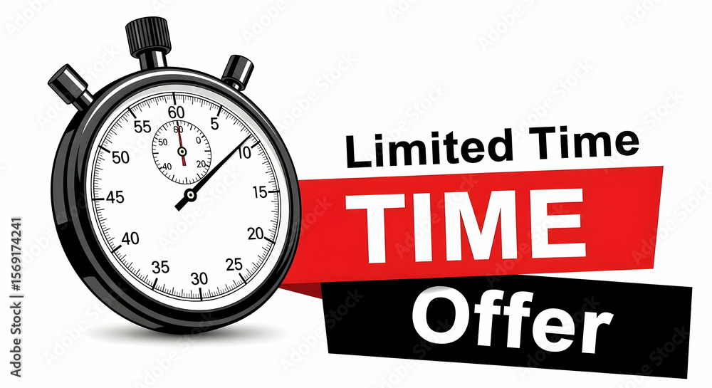 A stopwatch and bold text highlight a limited-time offer. Seize this urgent opportunity before time runs out! A stopwatch and bold text highlight a limited-time offer. Seize this urgent opportunity before time runs out!