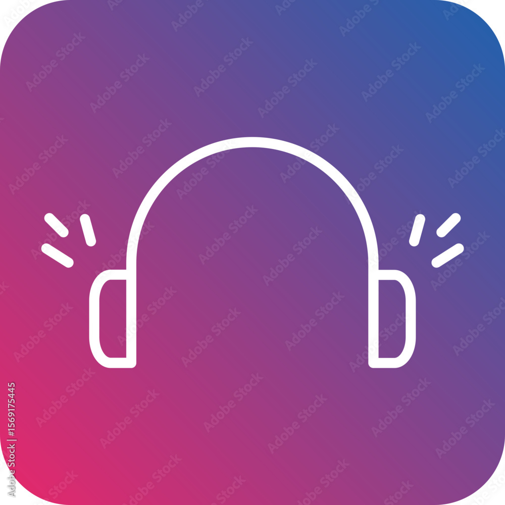 Obraz premium Earmuffs Line Icon Style