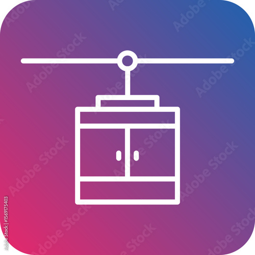 Gondola Line Icon Style
