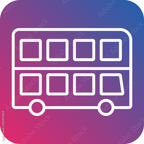 Double Decker Line Icon Style