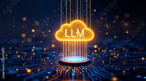 Large language model concept, the letters 