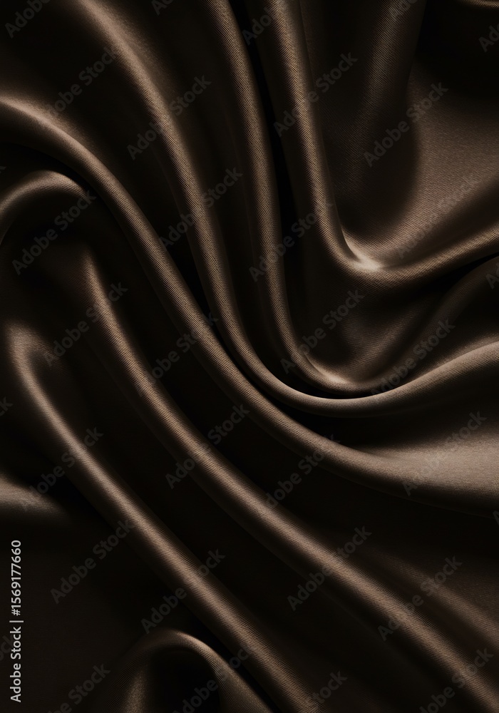 Obraz premium 부드러운 초콜릿빛 실크의 우아한 드레이프