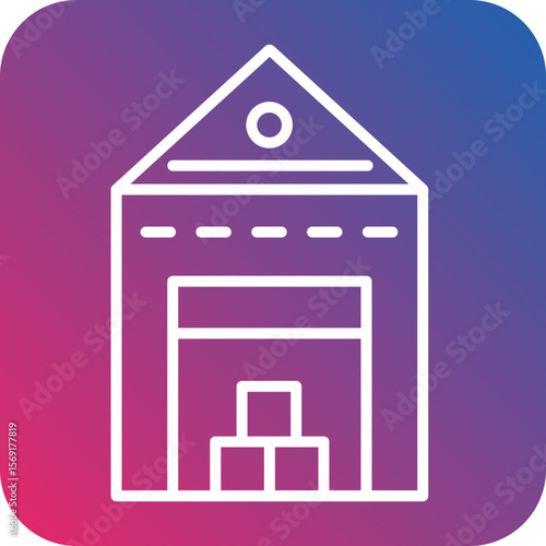 Warehouse Line Icon Style