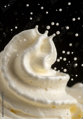 부드러운 생크림 춤사위 흑백 대비 아름다운 질감