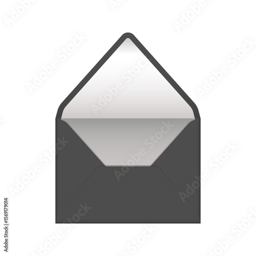 Black open envelope with silver liner mockup template. Euro flap luxury mailing envelope for wedding, invitations, graduation, birthday, party and more. Ready to use for your design or business.