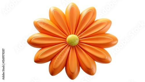 Orange Flower Minimalist 2 D Illustration Yellow Center Sixteen Nine Aspect Ratio 2d illustration graphic