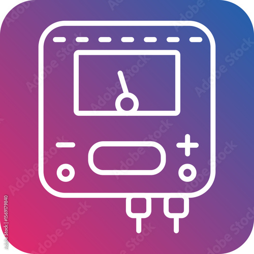 Voltmeter Line Icon Style