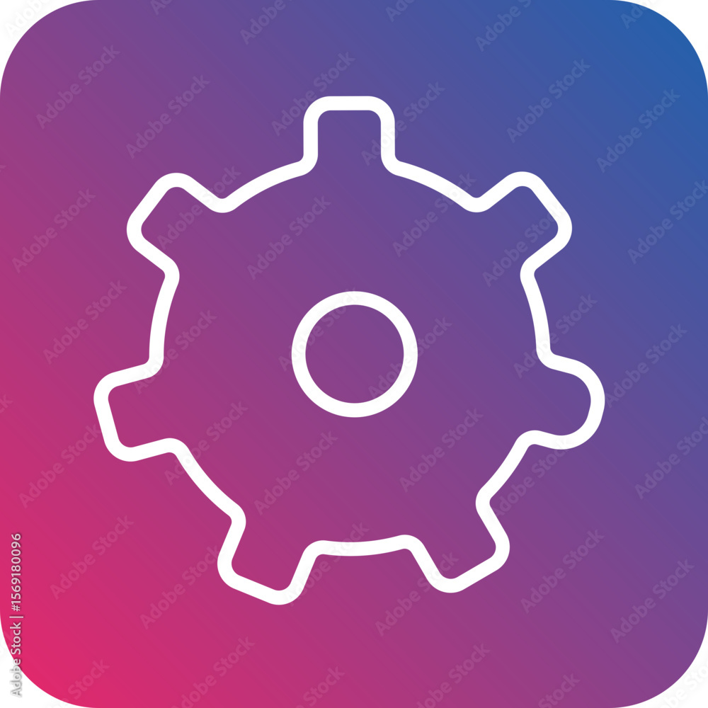 Fototapeta premium Cogwheel Line Icon Style