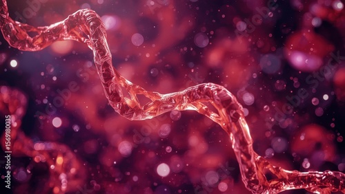Close-up texture of red blood cells flowing in bloodstream, medical science concept, healthcare background, microscopic view, biology research, health and wellness theme, abstract red particles illum