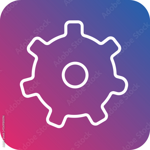 Cogwheel Line Icon Style