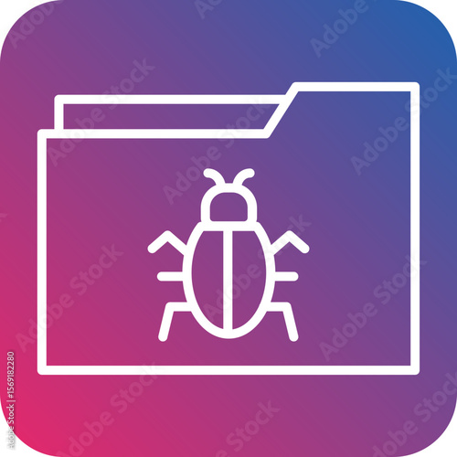 Infected Folder Line Icon Style