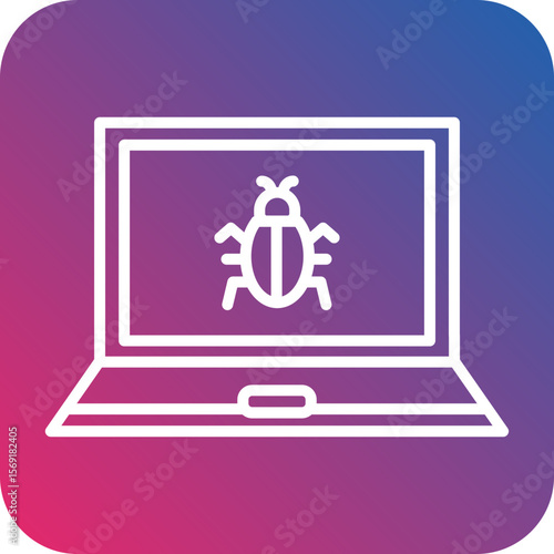 Malware Line Icon Style