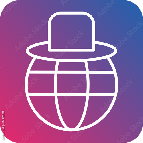 Dark Web Line Icon Style