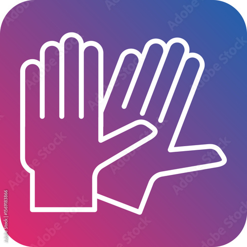 Gloves Line Icon Style