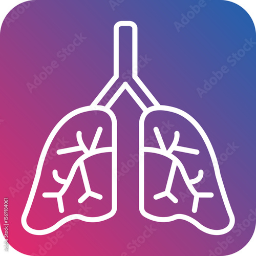 Lungs Line Icon Style
