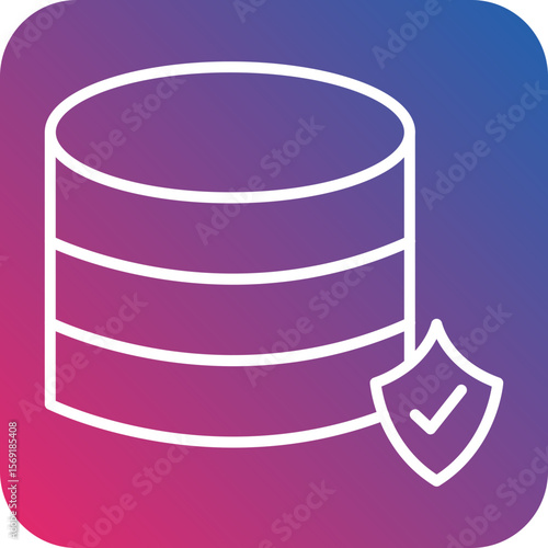 Data Protection Line Icon Style