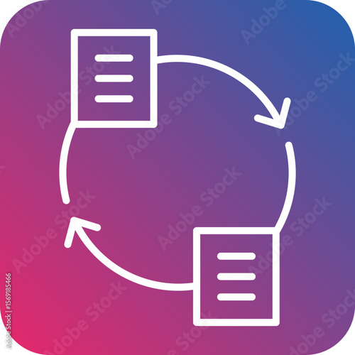 Data Synchronization Line Icon Style