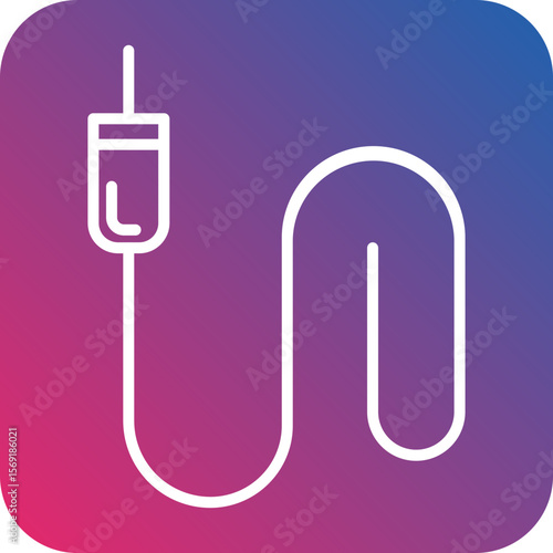 Audio Cable Line Icon Style