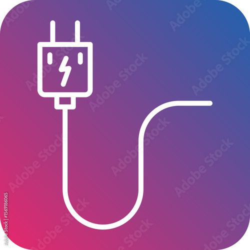 Power Plug Line Icon Style