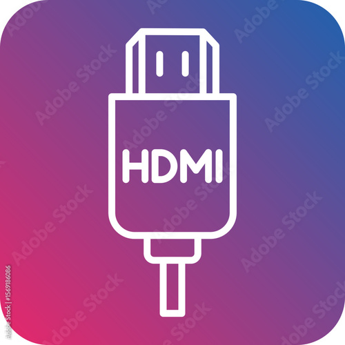 Hdmi Cable Line Icon Style