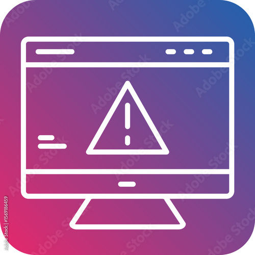 Website Error Line Icon Style