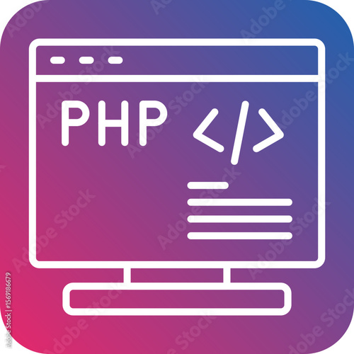 PHP Coding Line Icon Style