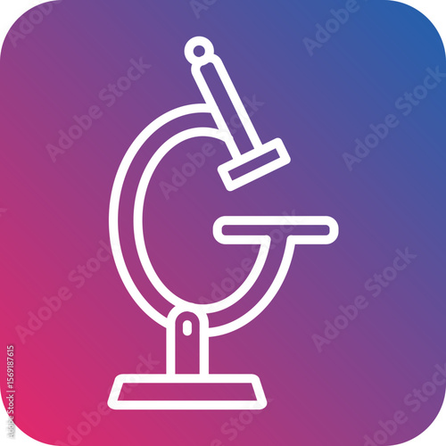 Miscroscope Line Icon Style