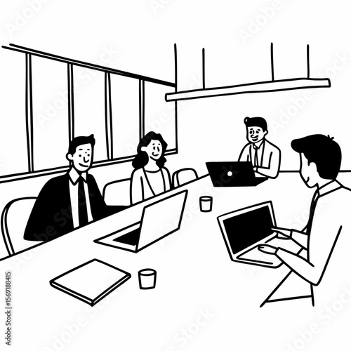Business people in office discussing project