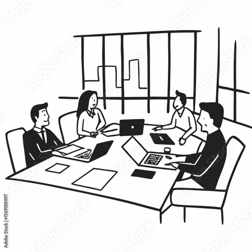 Business people in office discussing project