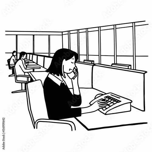 Business woman busy working in office