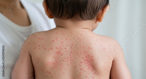 Wallpaper Mural Baby's back covered with red rash showing symptoms of skin disease Torontodigital.ca