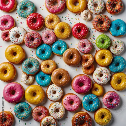 Delicious Sprinkled Bun on White Plate - Isolated Bakery Food Stock Photo
