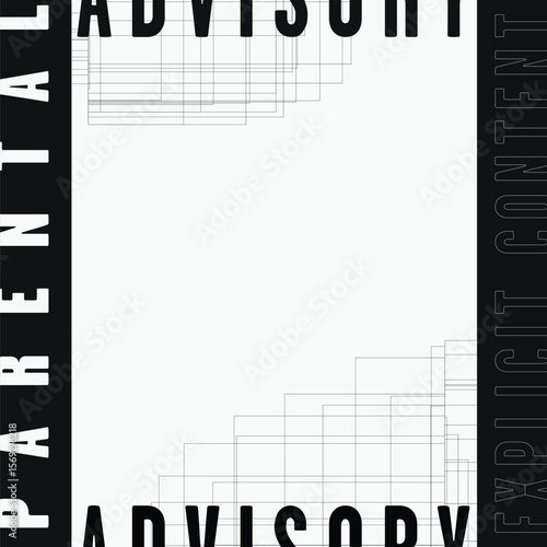 Deconstructed Parental Advisory Mark into Frame Template and Complex Square Lines