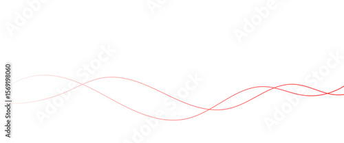 Vector red abstract wave thin curved lines graphic for design