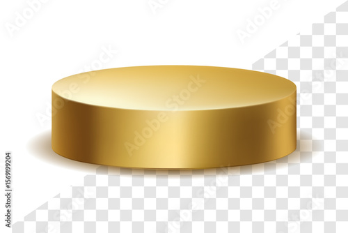 Gold Podium 3D Vector Platform with Transparent PNG Stand Stage Pedestal Display for Product.